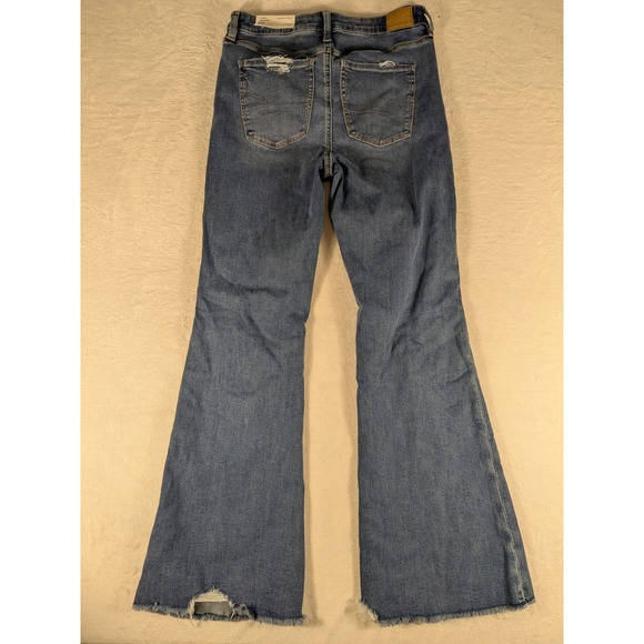 NWT $60 American Eagle Next Level Stretch Super High Rise Flare Jeans Sz 10 - Picture 13 of 16